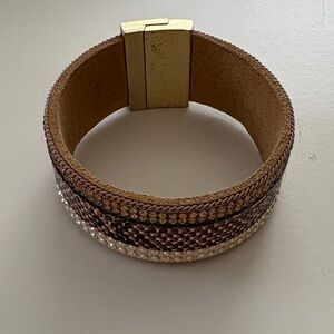 Chic Gold and Brown Bracelet